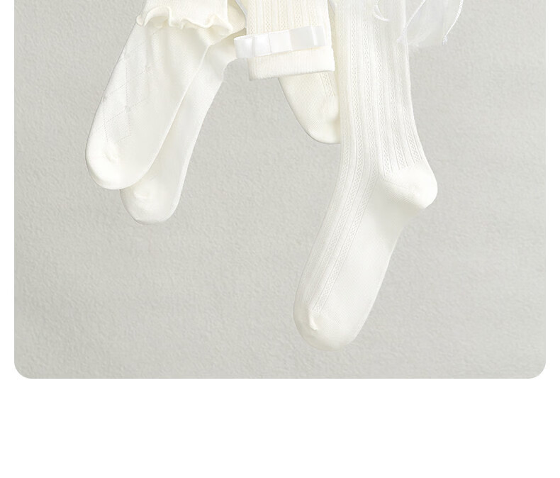 Nido Bear Children's Long Tube Lace Socks Summer Thin Cotton Girls Princess Lace Calf Mesh Mid-Tube Socks 5