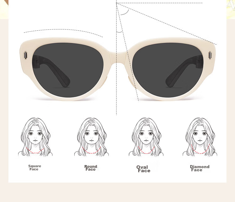 FENCHI Foldable White Cat Eye Sunglasses for Women 2026 New High-End White Frame Polarized UV Protection 6