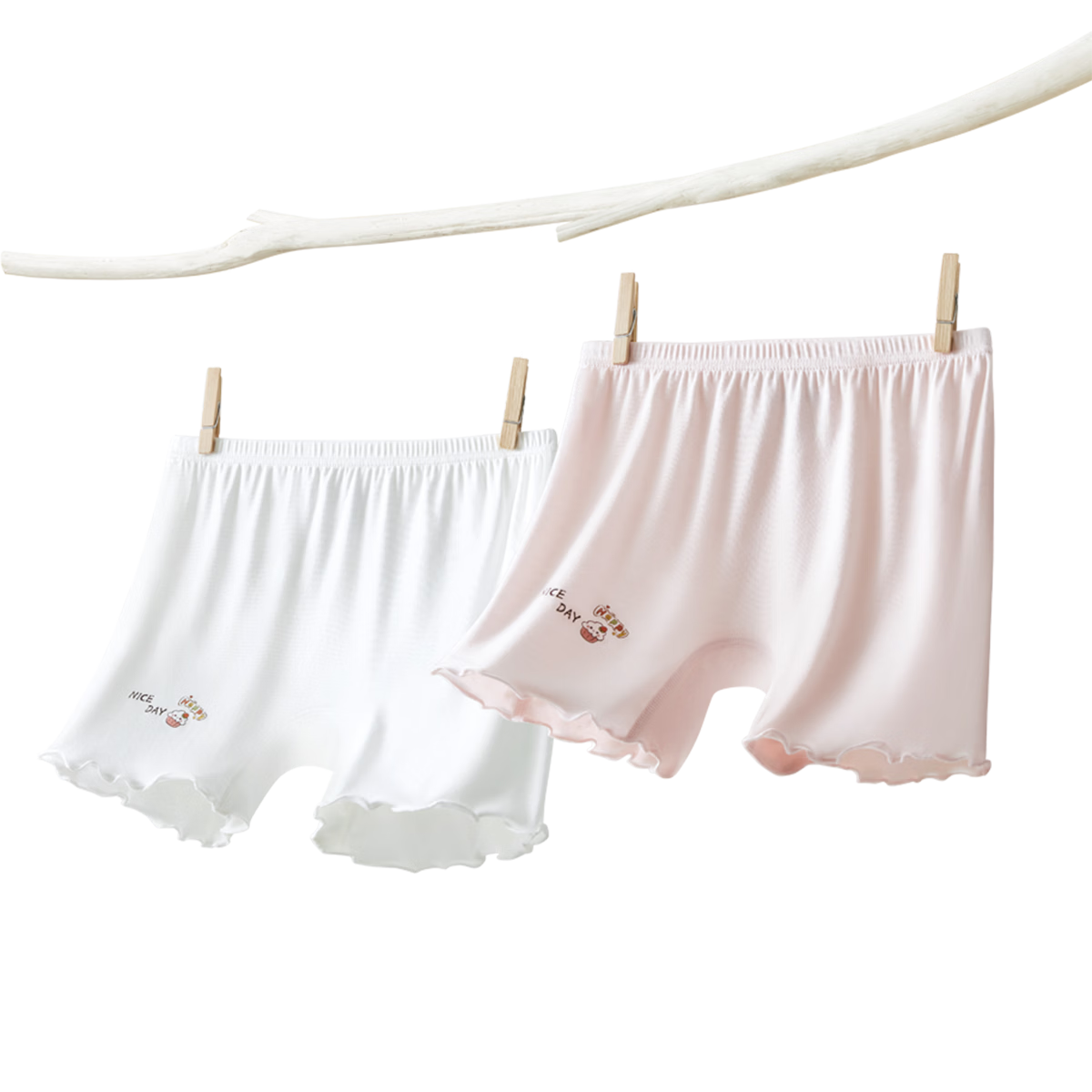 DEESHA Girls Anti-Exposure Safety Shorts Underwear 2-in-1 Summer Thin Antibacterial Crotch Boxer Briefs Children's Leggings 7A