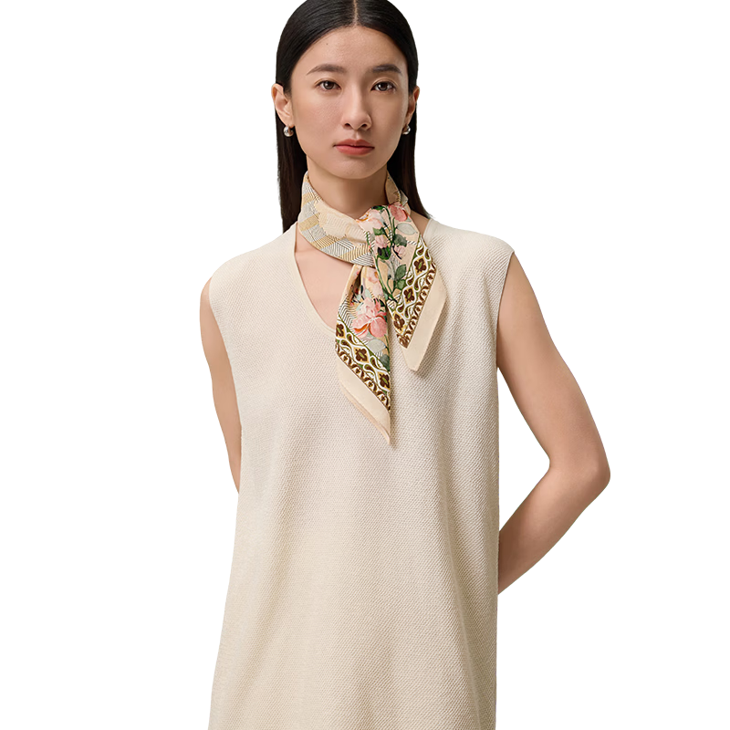 Shanghai Story 100% Mulberry Silk Double Crepe Square Scarf New Arrival Birthday Gift for Mom and Girlfriend Women's Shawl