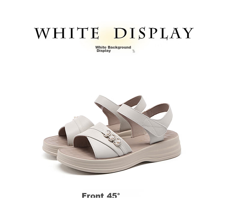 Red Dragonfly Women's Leather Velcro Sandals Thick Sole Soft Sole Lightweight Outdoor Casual Beach Shoes WTK264871 Black 39 11