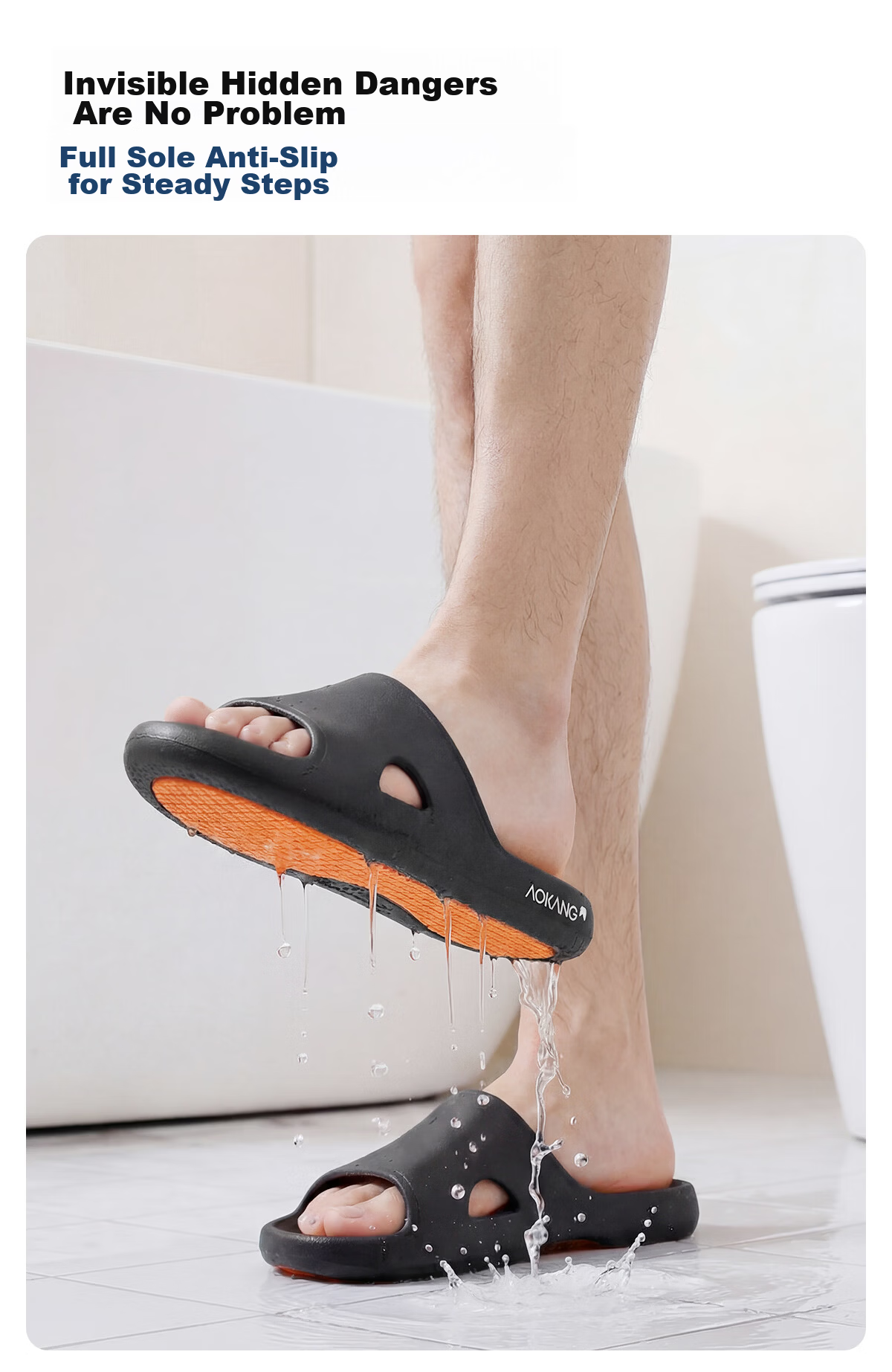 Aokang Women's Anti-Slip Slippers Summer 2026 New Home Bathroom Shower Non-Slip EVA Soft Sole Premium Sandals 9