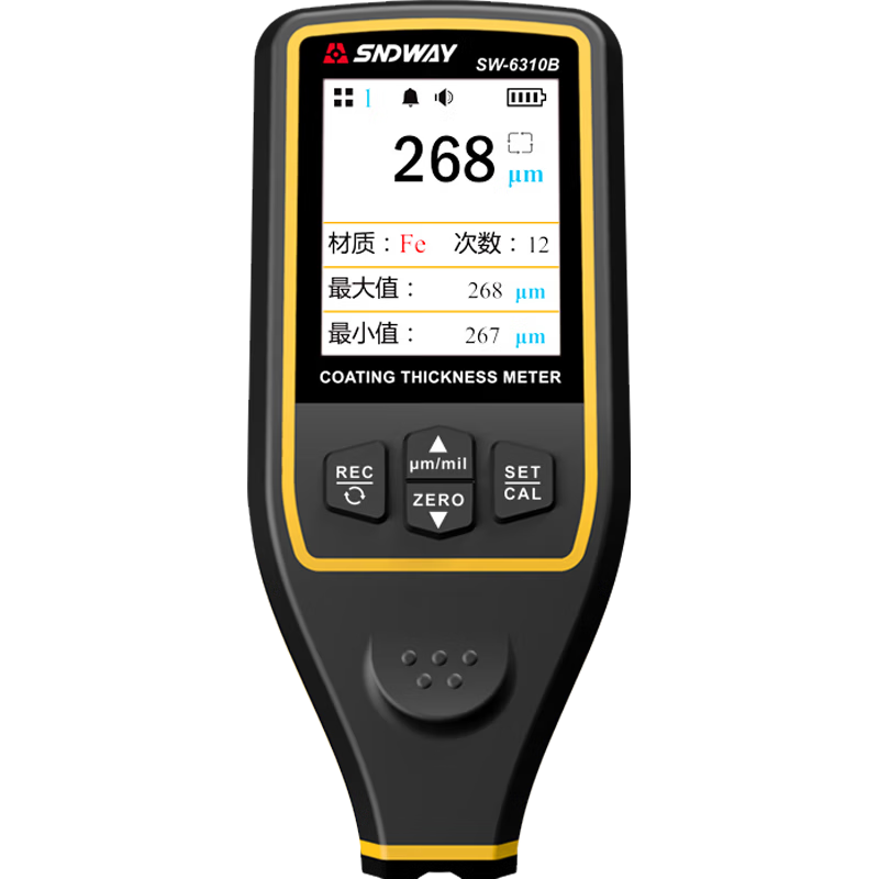 SNDWAY Coating Thickness Gauge Paint Film Thickness Meter High Precision Automotive Used Car Thickness Galvanized Layer Thickness Gauge SW-6310B