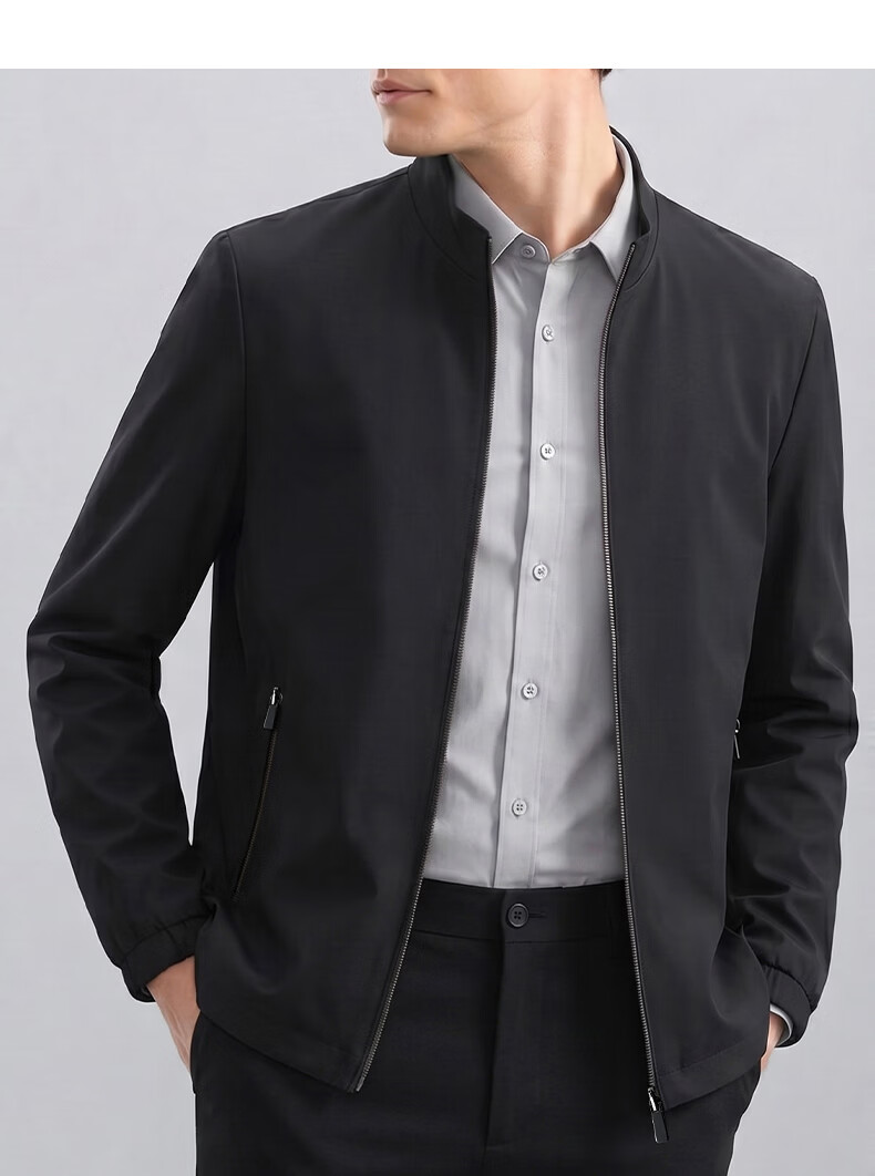 Shanshan [Three-Proof] Executive Jacket Men's Seamless Lapel Coat Business Commuter Wrinkle-Resistant Civil Servant Top Black 15