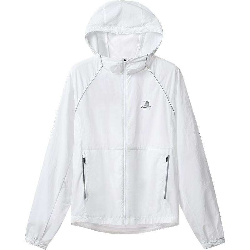 CAMEL Sports Jacket Unisex Original Yarn Ice-feel Hooded Outdoor Sun Protection Coat C16BR2L5045 Boundless White XXL
