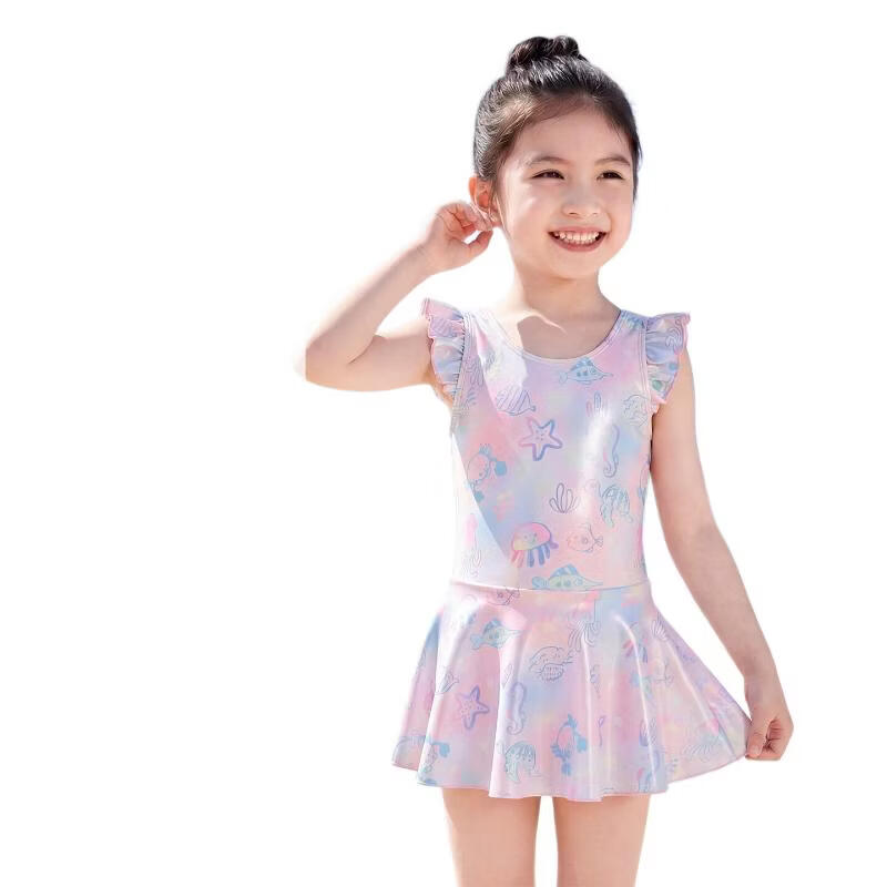 361° Kids Girls One-Piece Skirted Swimsuit Breathable Comfortable Princess Style Toddler Swimwear for Hot Springs and Swimming