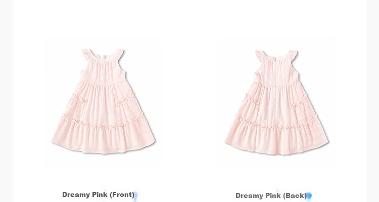 Balabala Kids Dress Girls 2026 New Summer Baby Dress Embroidered Bow Delicate Ruffle Sweet 15