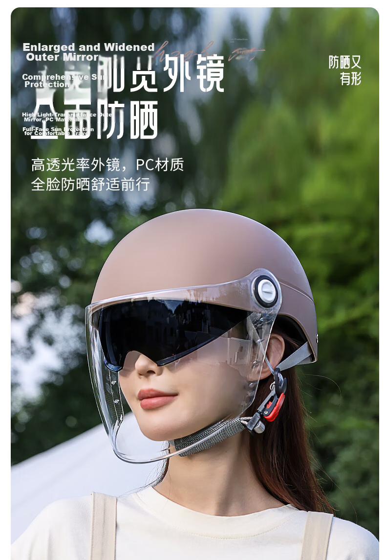 AD New National Standard Class A 3C Certified Electric Vehicle Helmet Unisex Summer Sun Protection Electric Bike Safety Helmet Women's Four-Season Universal Riding Half Helmet Motorcycle Helmet A3 Bro 20