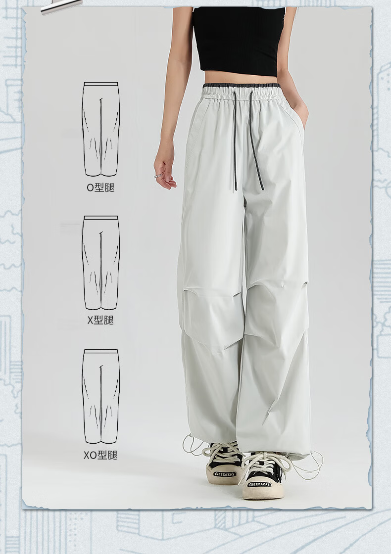 Borui Women's Summer Lightweight Ice-Feel American Work Pants Cool Paratrooper Outdoor Workwear Casual Straight-Leg Wide-Leg Pants 6