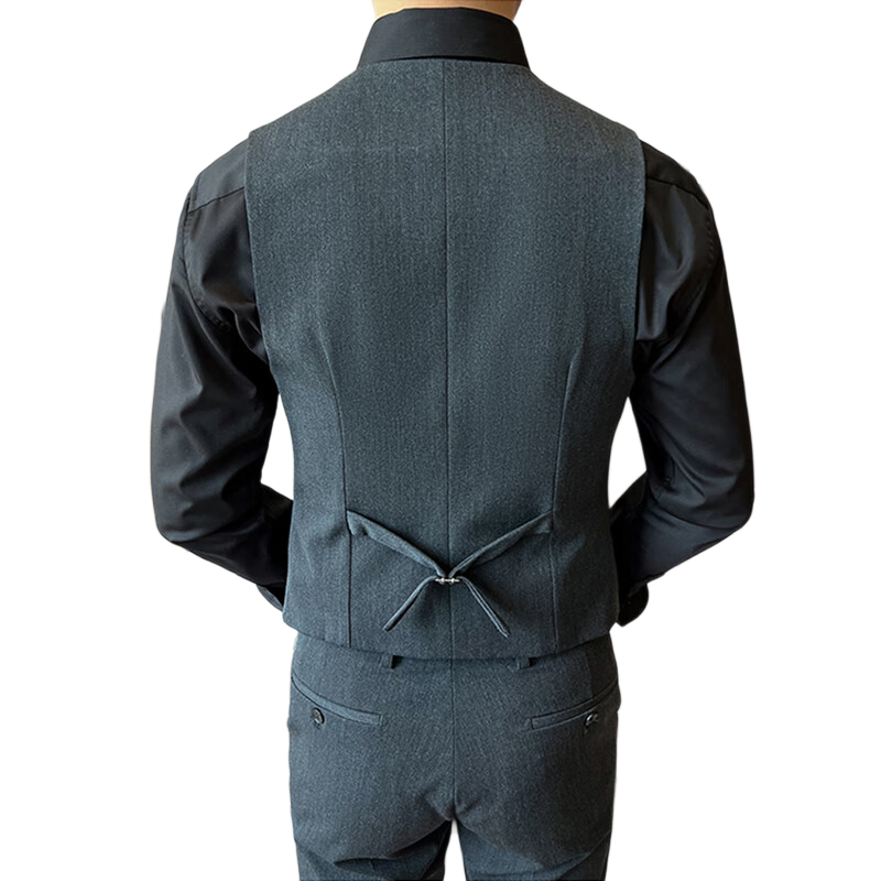 Ayoupang Business Plus Size Loose Vest Wedding Best Man Groom Formal Dark Gray Single Vest 8XL