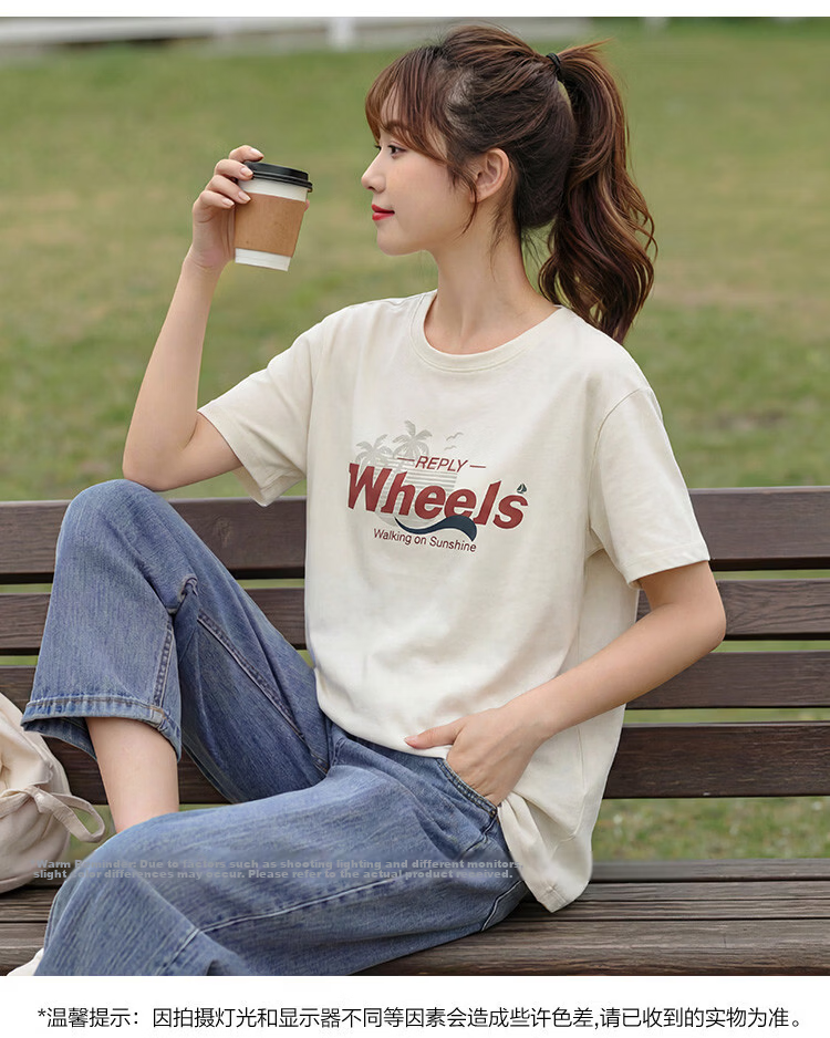 TonLion 2026 Summer New Women's Short Sleeve T-Shirt American Casual Vintage Loose Fit Unique Design Top 4