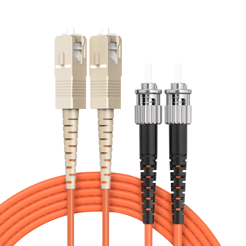 NetLINK Telecom-Grade Fiber Optic Patch Cable, SC-ST Multi-Mode Dual-Core 3 Meters, 62.5/125 Optical Cable Fusion Splice Pigtail, 1 Piece, HTF-SC
