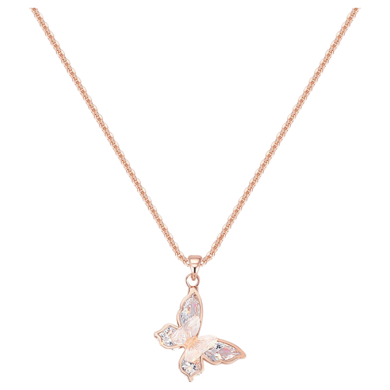 AJIDOU Butterfly Pendant Necklace for Women Elegant Collarbone Chain Luxury Fashion Accessory