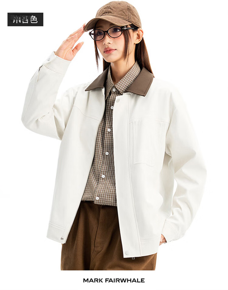 MARK FAIRWHALE Men's Jacket Spring Autumn American Workwear Casual Coat Trendy Men's Clothing Beige L 20