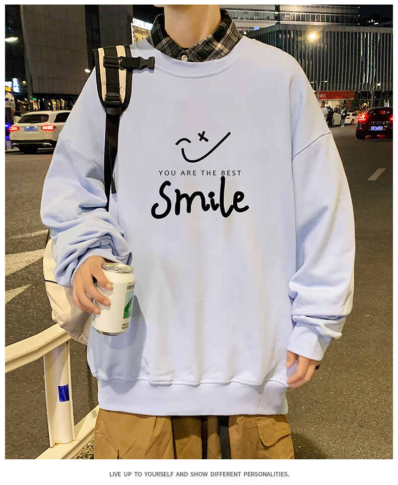 Foss Phil American Vintage Floral Embroidered Crewneck Sweatshirt Men Spring Autumn Loose Casual Top WY013 Obsidian Black 3XL 9