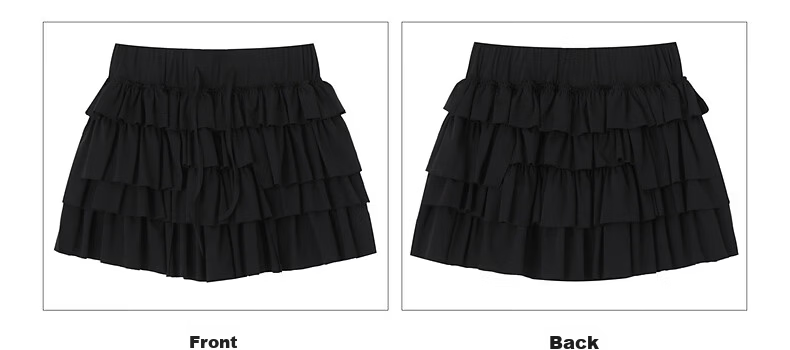 TonLion 2026 Summer Women's Layered Knit Midi Skirt Korean Style College Casual Midi Skirt 15