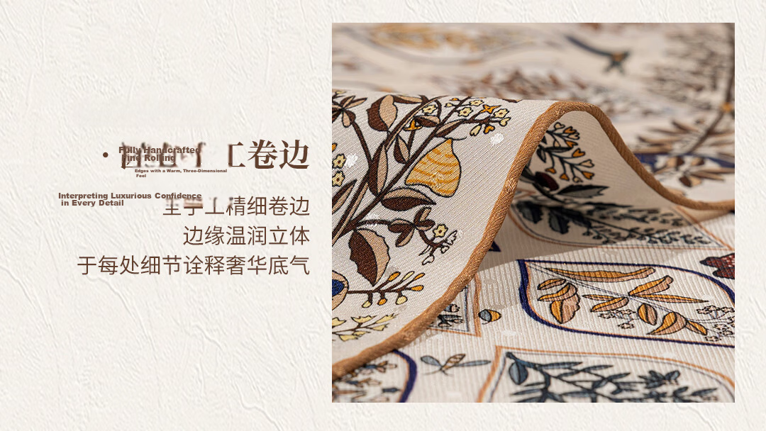 Shanghai Story [Counter Same Style] 100% Mulberry Silk Twill Double-Sided Printed Small Square Scarf Gift for Mom and Girlfriend 13