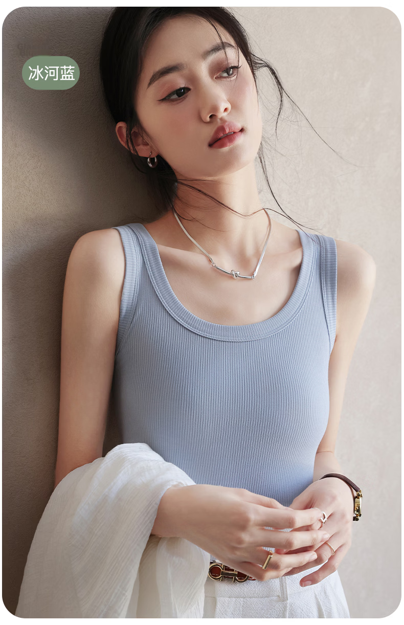 Miiow Modal Cotton 2026 New Women's Summer Camisole Vest Outerwear Side Coverage Beautiful Back Inner Layering Top 19