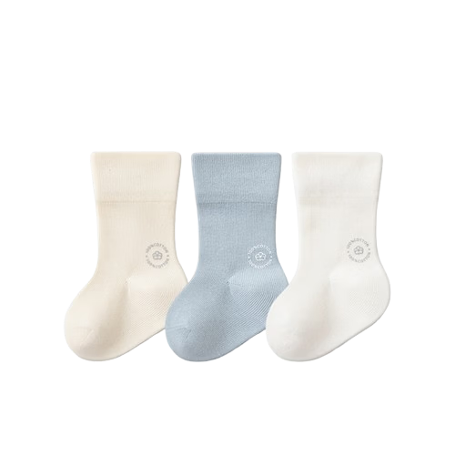 Five Cotton Flowers Children's Socks Spring Summer Combed Cotton Solid Color Baby Socks Seamless Soft Cuff 100% Cotton Mid-Calf Socks Class A