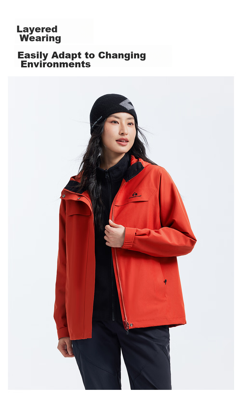 Toread Suzaku 2.0 3-in-1 Women's Spring Autumn Outdoor Windproof Waterproof Hiking Mountaineering Jacket Unisex 8