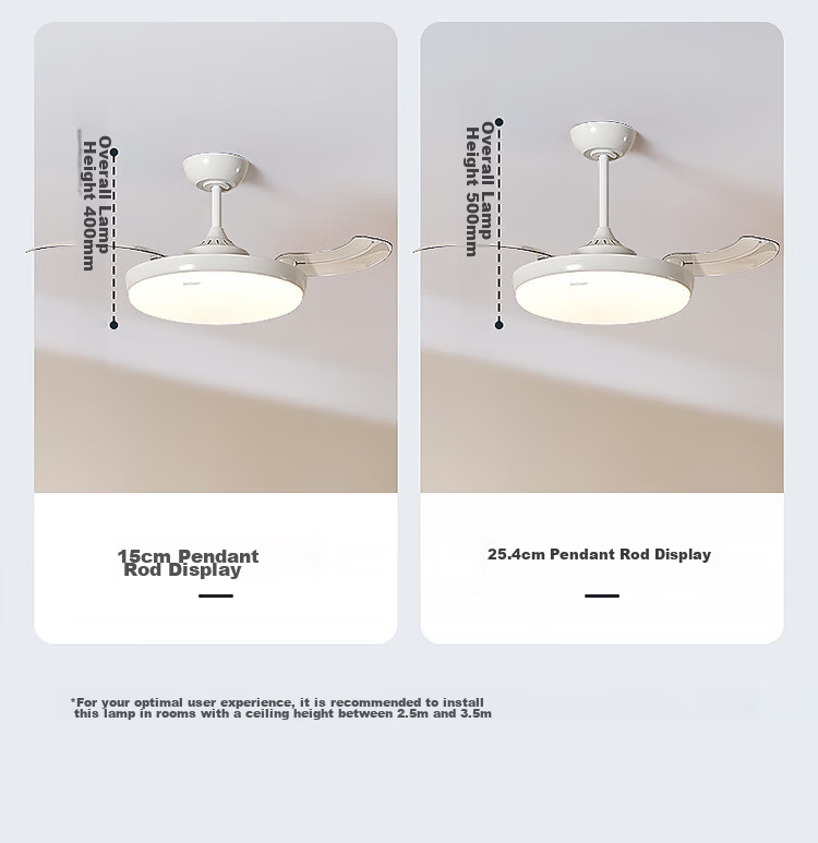Paulmann P German Paulmann Invisible Fan Light Full Spectrum Eye Protection Ceiling Fan Light Living Room Dining Room Bedroom Silent Remote Control Light 35