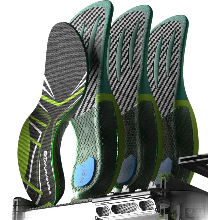 Maigaole Racing Shoes Insoles, Full-Length Carbon Plate for Marathon, Speed Enhancement And Rebound, Red, Size 45-46