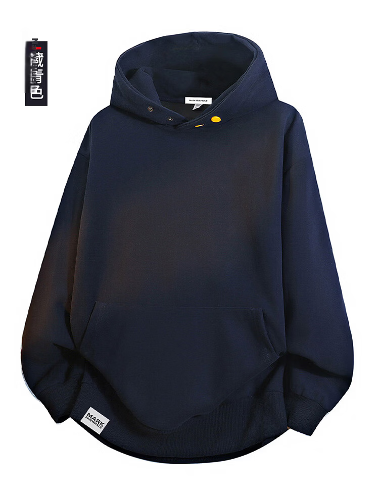 MARK FAIRWHALE Unisex Hoodie Spring Autumn American Streetwear Jacket Men's Top Couple Outfit Navy Blue XL 12