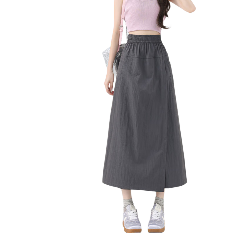BOPRUIEY Yamamoto Workwear Skirt Pants for Women, Summer Lightweight 2026 Latest Style, Petite High-Waist Cropped Wide-Leg Casual Pants Skirt