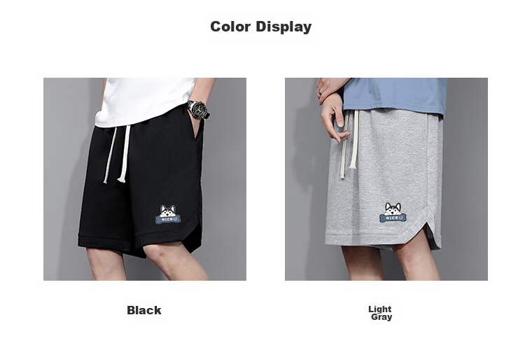 Cotton Casual Men's Summer Shorts Loose Fit Plus Size Five-Point Pants Gray 67; M 18