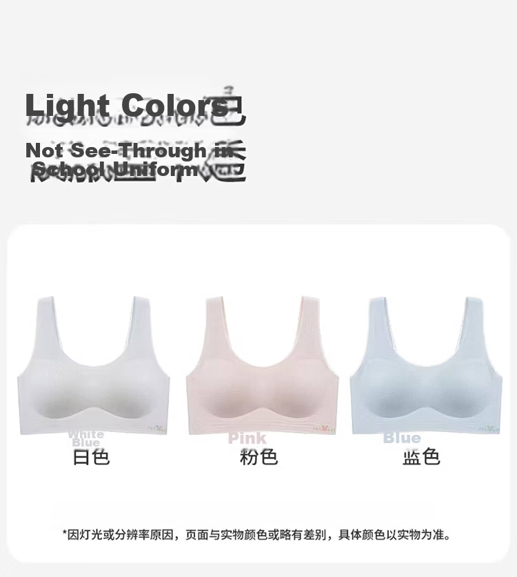 GUJIN Summer Lightweight Girls' Bra Development Period Underwear for Older Children High School Students Youth Vest White Pink XL 7