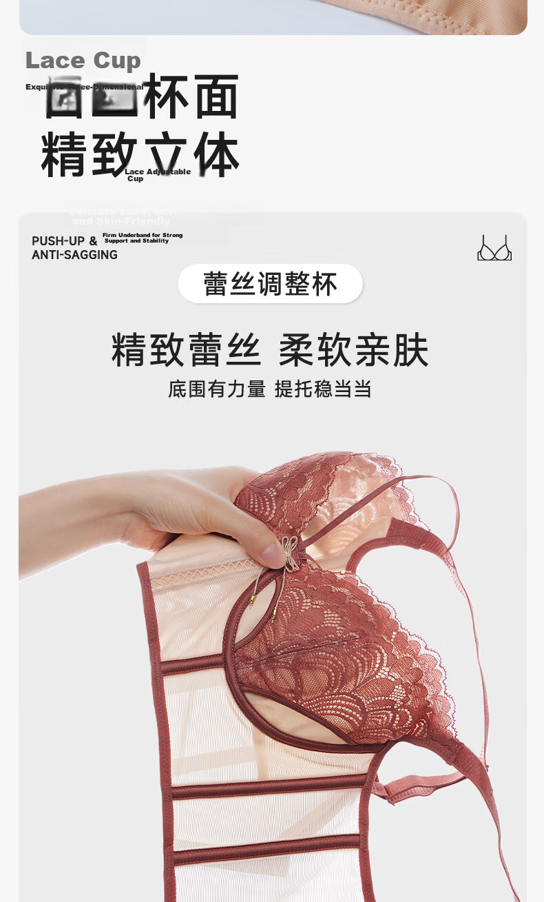 GRACEWELL Women's Large Bust Minimizing Adjustable Summer Thin Lace Soft Underwire Bra with Side Support and Anti-Sagging Design 11