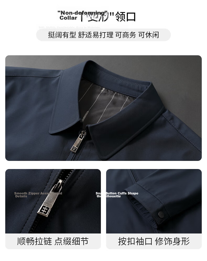 FIRS Men's Jacket Executive Coat Spring Autumn Business Casual Young Middle-aged Turn-down Collar Simple Workwear Short Coat 5