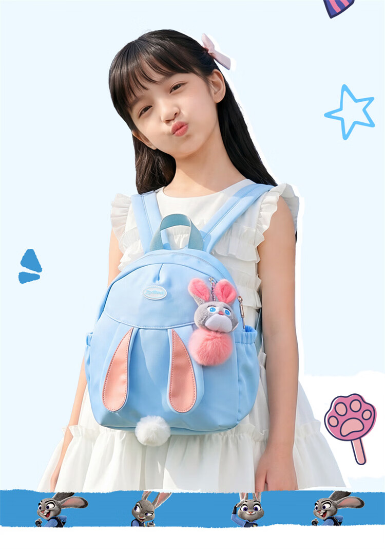 Disney Judy Children's Backpack Outdoor Lightweight Schoolbag for 3-12 Years Old Primary Students Autumn Travel Small Backpack 8