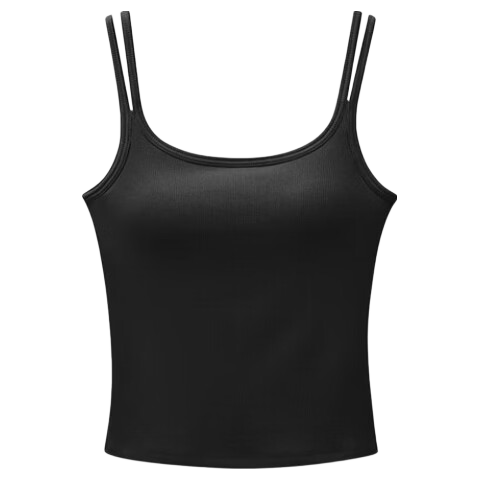 Dushiliren Women's Thin Camisole Tank Top, Cross-Back Design, Solid Color, Inner Wear, Versatile Sports Undershirt, White Cotton Top