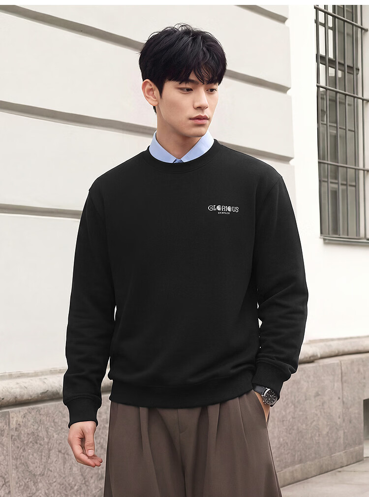 Semir Wang Anyu Collaboration Series Aerospace Sweatshirt Men Autumn Soft Cotton Heavyweight Casual Couple Long Sleeve 17