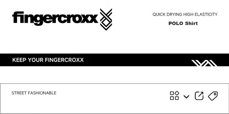 Fingercroxx IT Trendy Casual Polo Shirt Men Summer New Design Short Sleeve T-Shirt Top Gray Green L 2