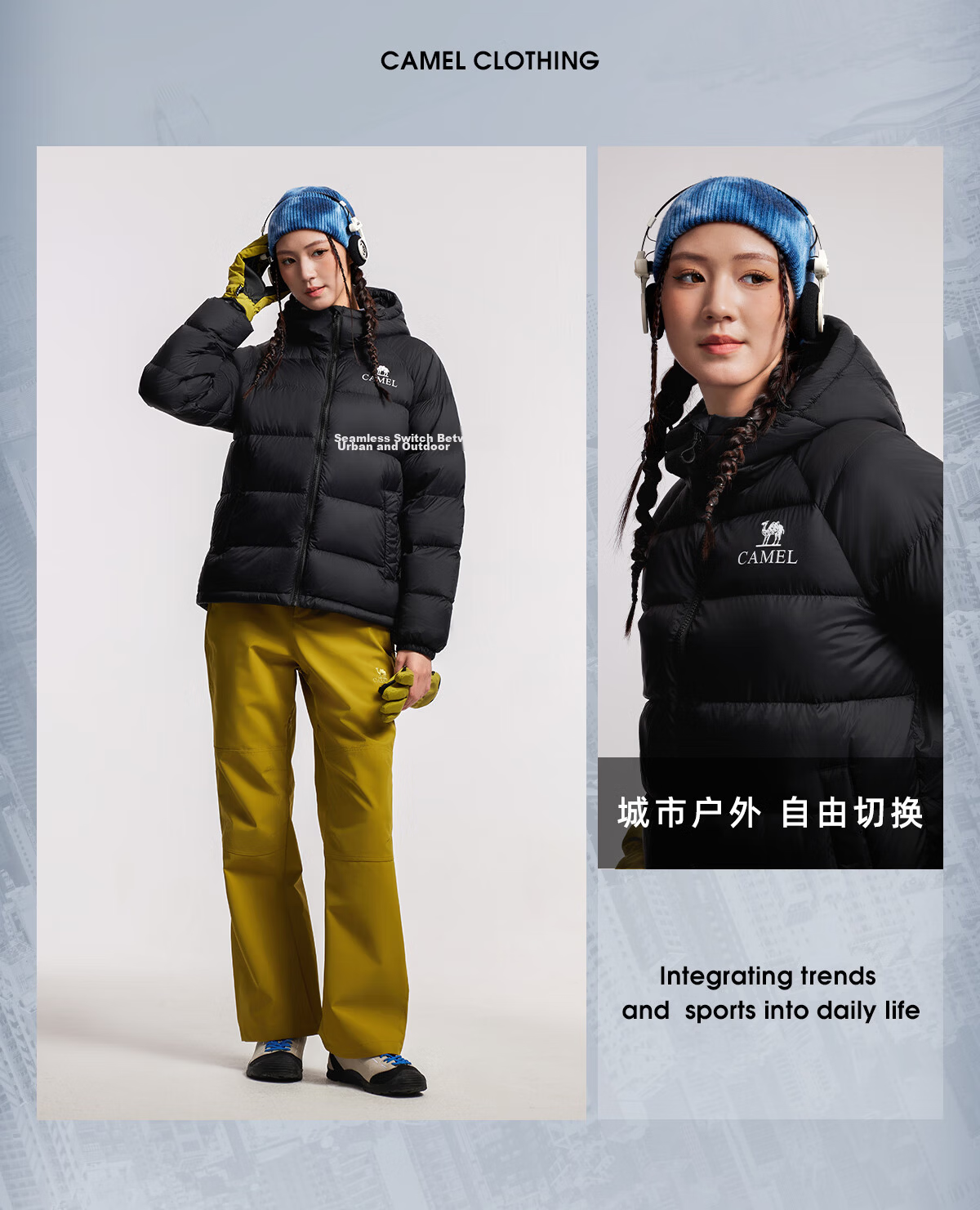 CAMEL Women's down Jacket, Autumn And Winter New Style, Unisex High-Loft Windproof Warm Anti-Static Puffer Coat, 2XL 6