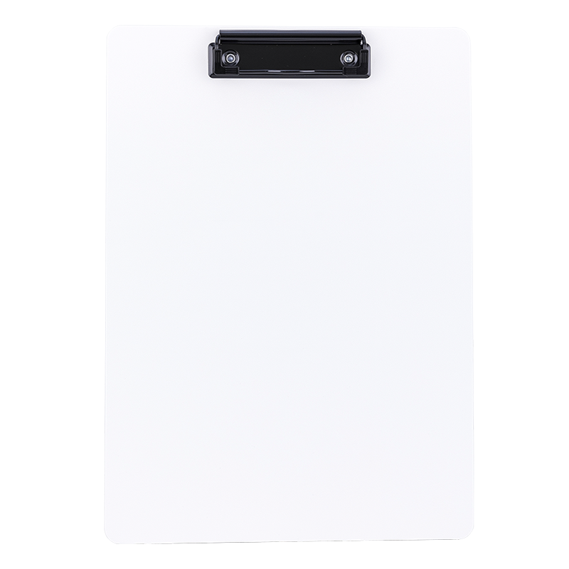 Deli A4 File Folder Clipboard, Metal Strong Clip Plastic Document File Contract Menu Folder, Multifunctional Writing Pad, Office Supplies 64502 White