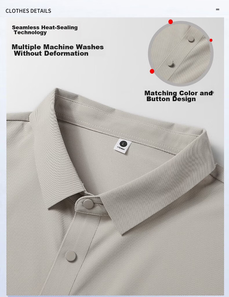 Jeanswest Men's Short Sleeve Polo Shirt Summer Thin Ice Silk Breathable Quick-Dry Casual Business Commuter Top 5