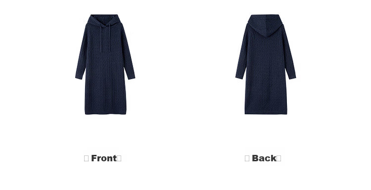 Demana Baby Skin Touch Spring Korean Style Hooded Cable Knit Loose Fit Mid-Length Dress for Women 18