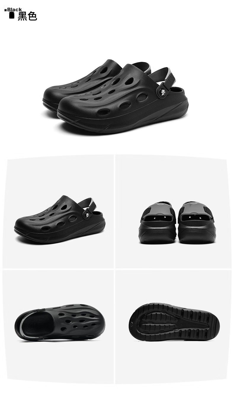 HLA Men’s Outdoor Sandals Hollow Beach Slippers K047/K061 Light Gray Size 44/45 (Dual Size) 12