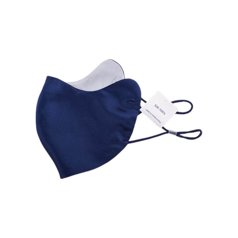 Lagur Natural Guard | Eye Protection Corner Design UPF50+ Reversible Silk Sunscreen Mask Deep Sea Blue + Premium Gray
