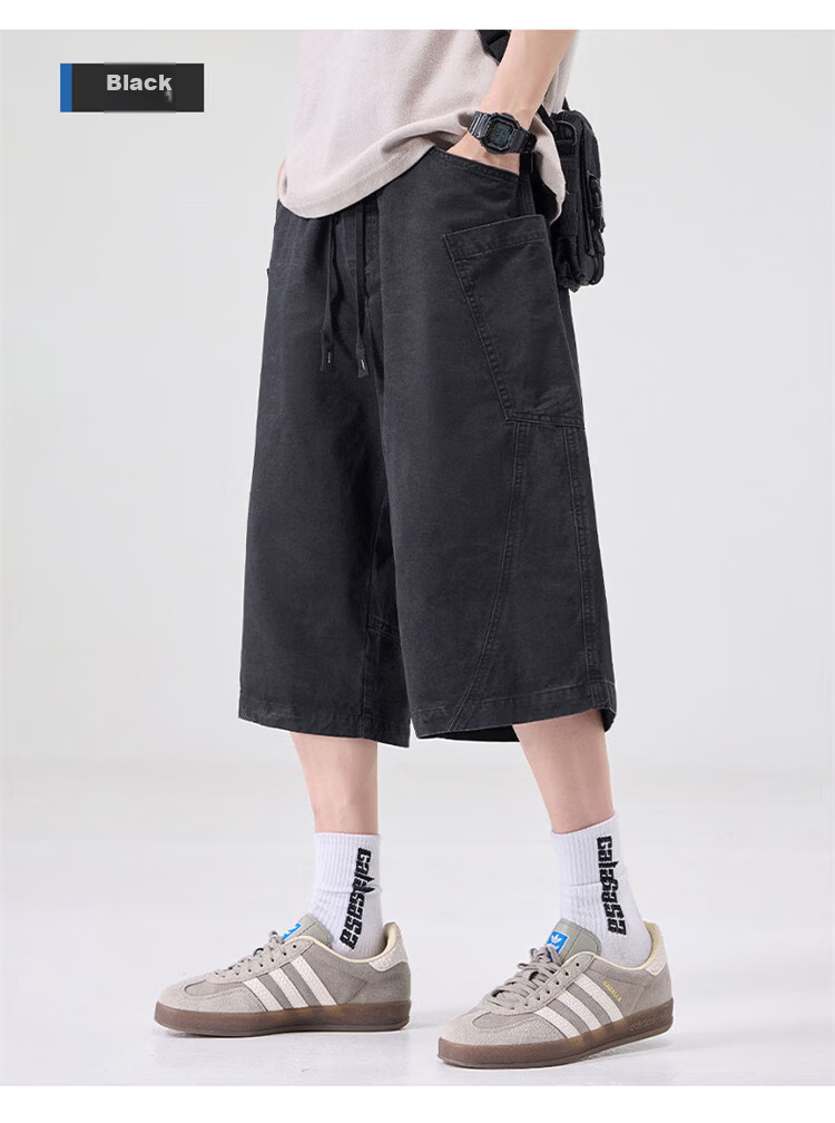 JEEP SPIRIT Men's Pure Cotton Work Shorts Summer Trendy Seven-Point Casual Pants Army Green XL 14