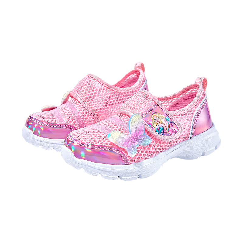 Barbie Children's Shoes Summer Kids' Sneakers Girls' Mesh Shoes Breathable Dopamine Running Shoes DA5901 Pink 32