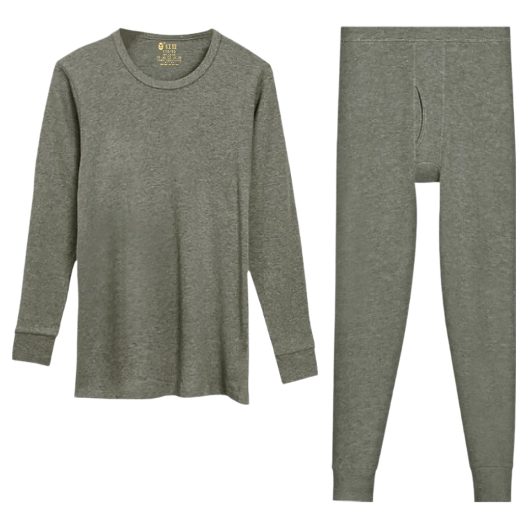 Hodo 7A Antibacterial and Anti-Mite Men's Cotton Thermal Underwear Set Autumn Top and Bottom
