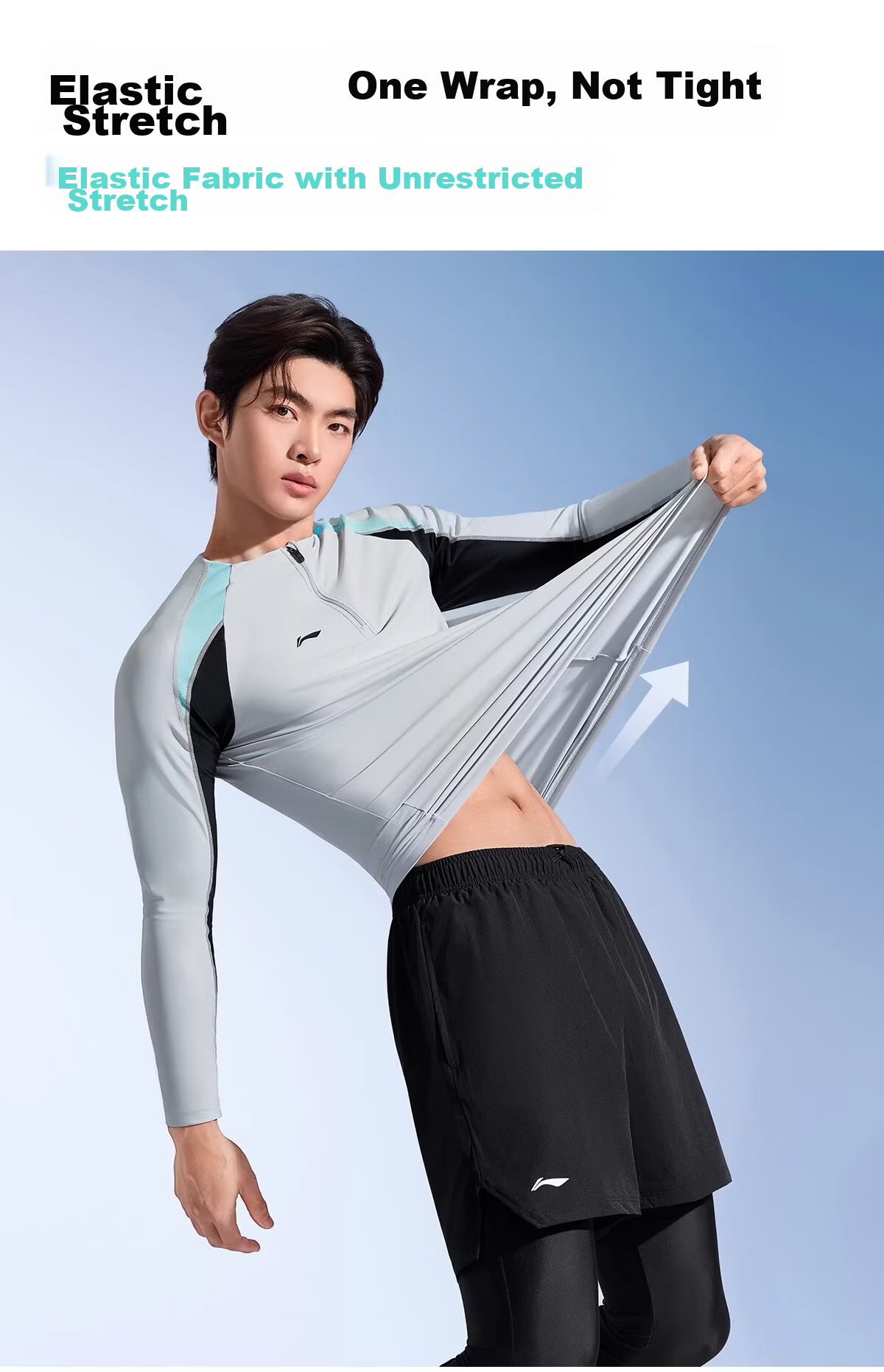 LI-NING Men's Snorkeling Jellyfish Suit Swimming Set Thermal Sunscreen Quick-Dry Long Sleeve Long Pants for Diving Surfing Hot Spring 5