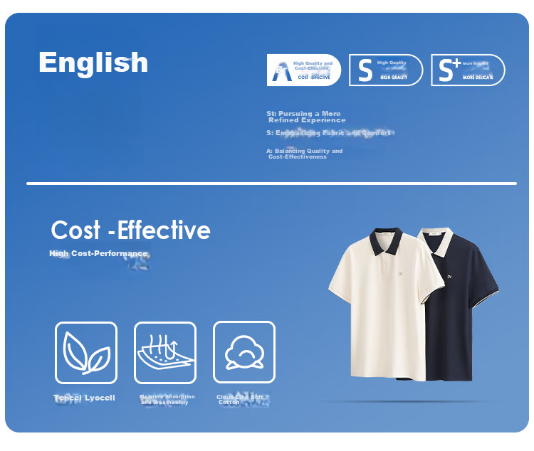 Laxdn [Laisai] Men's Summer Polo Shirt Color-Block Collar Business Casual Breathable Shirt Light Apricot XL 1