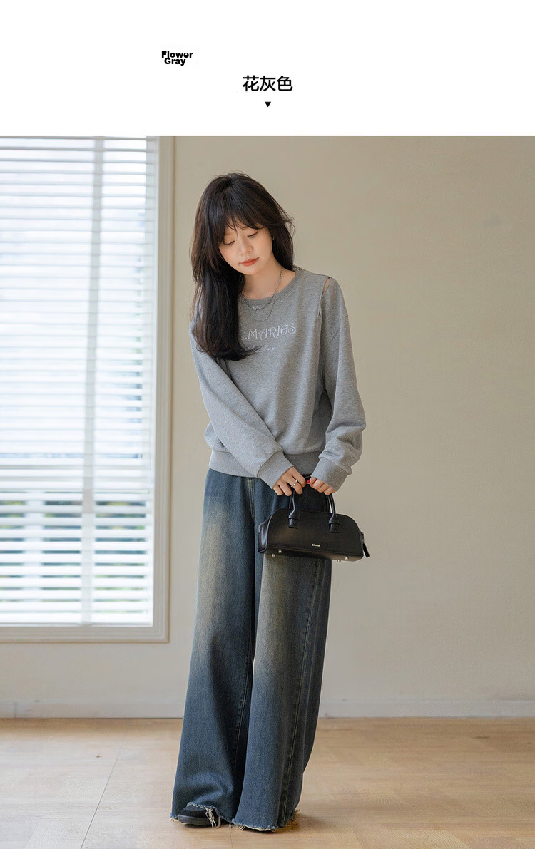 MT Cloud Sweatshirt Spring Lightweight Breathable Cloud Cotton Hollow Letter Embroidery Loose Fit Flattering Women's Top 9