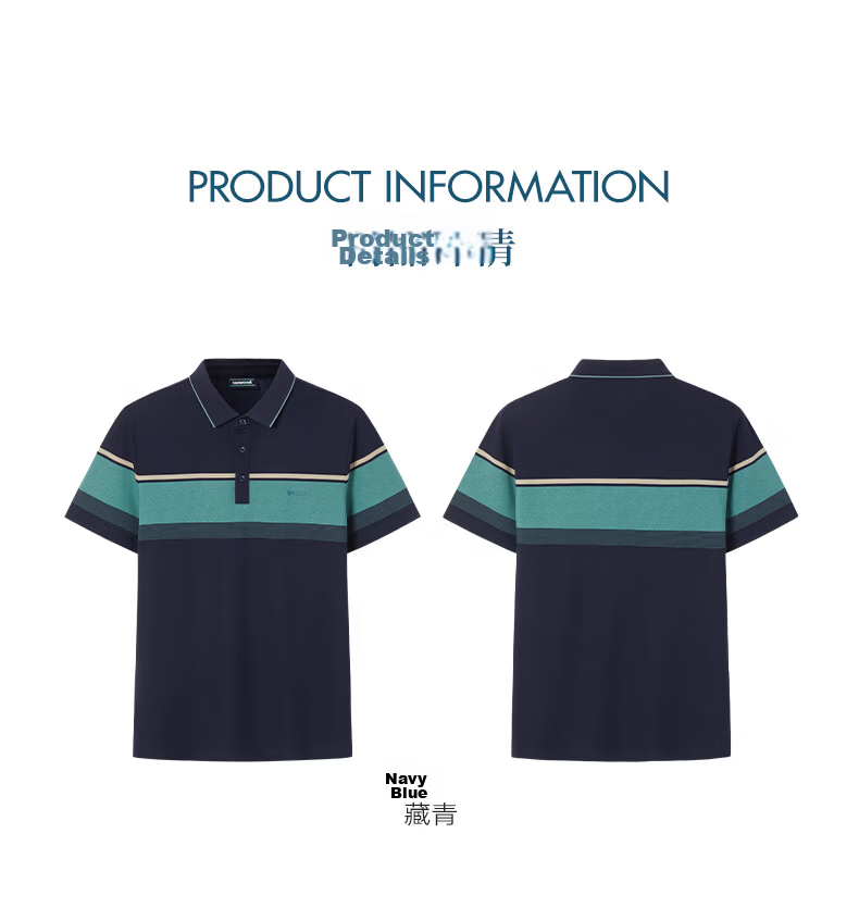 TEXWOOD Apple Standard Fit Men's Polo Shirt Summer Thin Mulberry Silk Short Sleeve Navy Blue 2XL 3