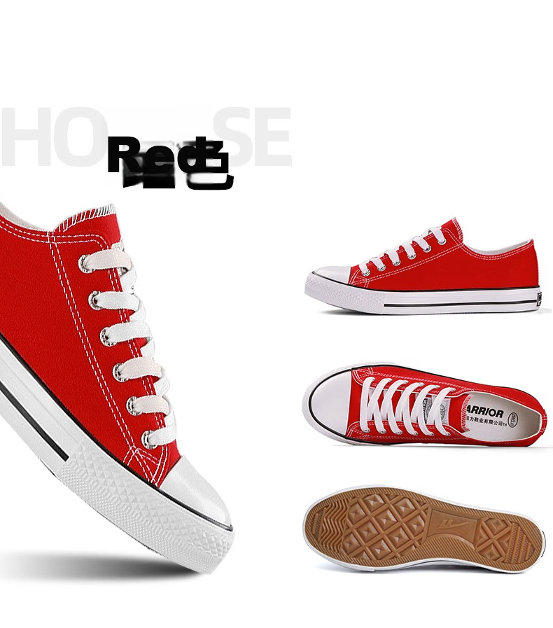 Warrior Official Canvas Shoes Men's Spring Summer Low-top Breathable Classic Couple Sneakers Casual Shoes White Size 44 31